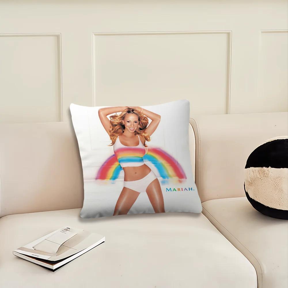 Singer M-Mariah Carey Rainbow Decoration Room Home Sofa Living Office Car Nordic Simplicity Pillow Cover