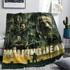 1Pc Walking Dead Print Flannel Blanket, High quality Comfortable for All Seasons, Home Decor, Warmth and Comfort, Perfect for Gifts