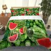 3D Watermelon Duvet Cover Set Kids Boys Girls,Delicious Fruit Print Bedding Set Watermelon Seeds Cool Summer Comforter Cover Set