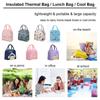 Lebensmittel Frisch Tragbare Isolierte Lunchtasche Große Kapazität Cartoon-Druck Picknick Handtaschen Wasserdichter Lunchbox-Organizer