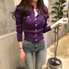 Xiaoxiang Style Knitted Cardigan Jacket Retro Short Fit Slimming Sweater Long Sleeved Top