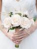 1 Buchet Romantic Trandafiri Artificiali Buchet de Mireasa Buchete de Mireasa Buchet de Domnisoare de Onoare pentru Masa de Nunta Decoratie pentru petrecere