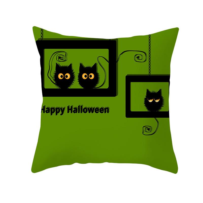 Față de pernă amuzantă cu cap de dovleac pentru Halloween, decor pentru casă, imprimată, pentru canapeaua din living, husă de pernă