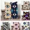 Classic Motif E-Evil Eye Throw Lightweight 240g Flannel Blanket Soft Skin-friendly for Summer Cooling