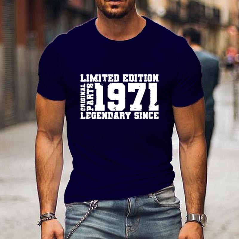 Sommer 1971 EDITION Briefdruck Lässige Rundhals-Kurzarm-Oberteile für Männer Outdoor-Freizeitkleidung T-Shirt Damen T-Shirts Oberteile