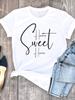 (Asiatische Größe) Damen Trend Buchstaben Stil Kleidung T-Shirt Grafik T-Shirt Mode Lässig Dame Weibliches Oberteil Frühling Sommer Bedruckte Kurzarm T-Shirts