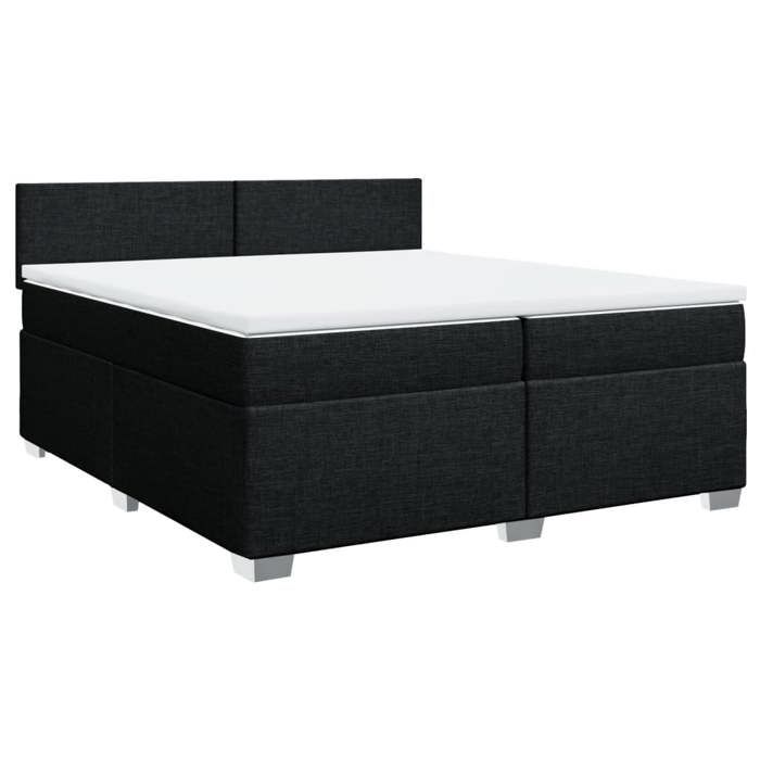 Maison Exclusive - Sommier à lattes de lit avec matelas Noir 200x200 cm Tissu