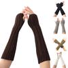 Gants d'hiver sans doigts pour femmes, mitaines tricotées douces et chaudes pour poignets et bras