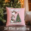 Home Decor Christmas-themed Cute Animal Print Pillowcases Pattern Cushion Cover Suitable for Sofa Bedroom Car Pillow Cover