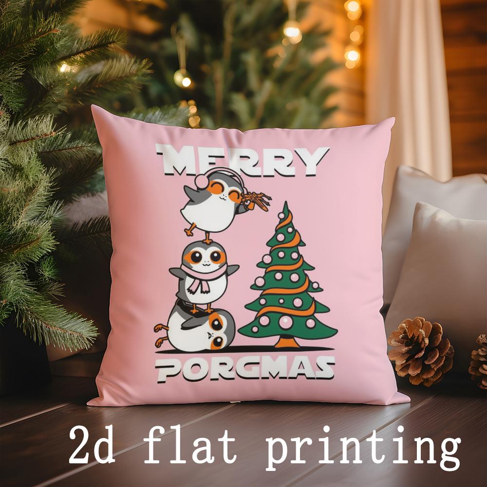 Home Decor Christmas-themed Cute Animal Print Pillowcases Pattern Cushion Cover Suitable for Sofa Bedroom Car Pillow Cover