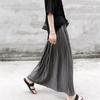 Leisure Sports Pleated Skirt Cotton Retro High Waisted Women Spring Organ Long Skirt