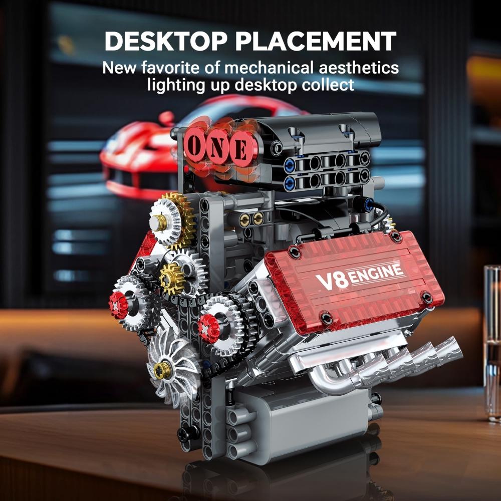 V8 Engine Technic Construction Collection 478PCS Motorized Mechanical Model Car Package DIY Project Xmas Birth Date Present Designed For Men