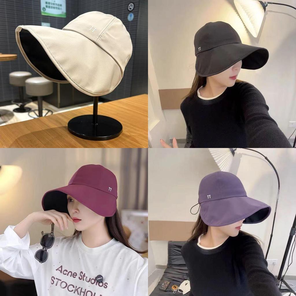 Cappello Protettivo Solare da Donna con Ampio Bordo Pieghevole in Poliestere Cappello Estivo da Sole