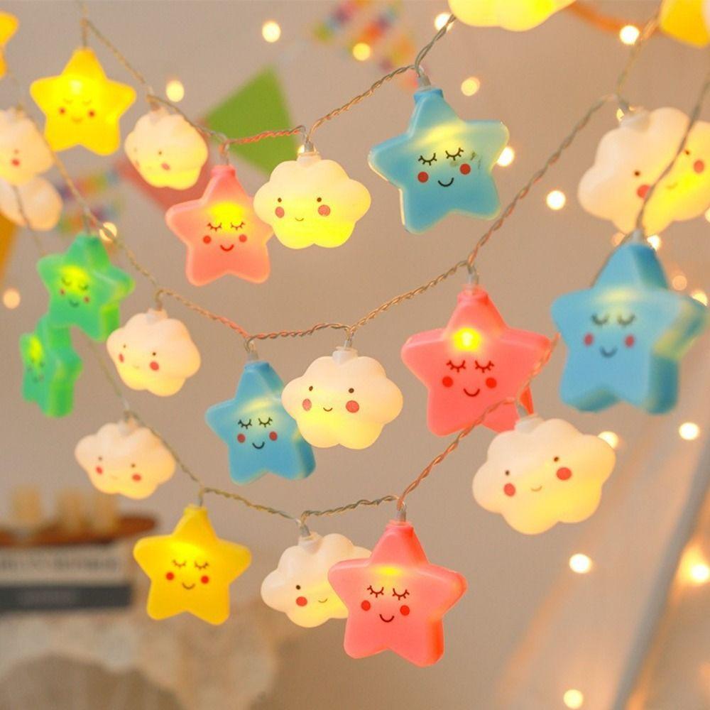 LED Fairy Lights Cloud LED String Lights Creative Waterproof Star Garland Lamp 3M 20LED Unique Night Light Kids Birthday Party