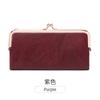 Retro Damen Geldbörse Einfarbig Multifunktionale Lange Geldbörse Vintage Clutch Münzbörse Damen Kartenhalter Reißverschluss Geldbörse
