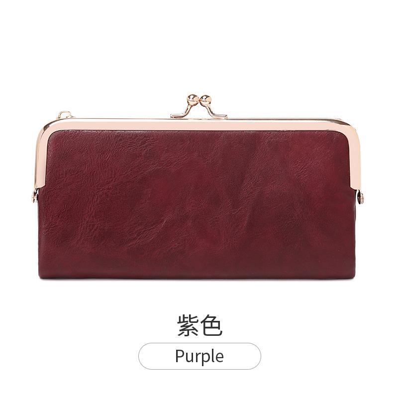 Retro Damen Geldbörse Einfarbig Multifunktionale Lange Geldbörse Vintage Clutch Münzbörse Damen Kartenhalter Reißverschluss Geldbörse