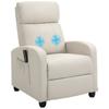 Electric Relaxation and Massage Armchair with Manual Reclining Backrest, Adjustable Footrest, Synthetic Upholstery, Cream