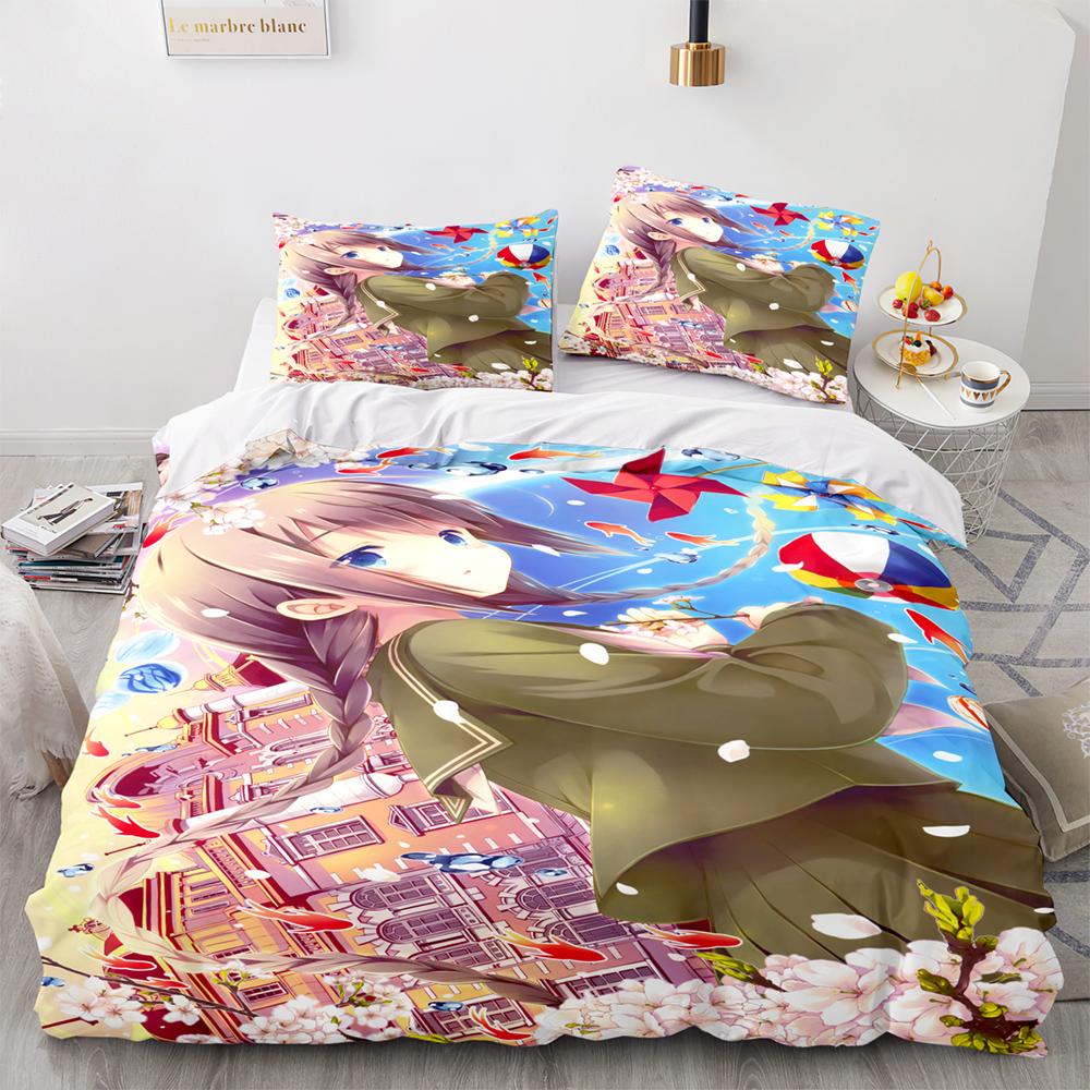 Anime Kawaii Sexy Girl Bedding Set Boys Girls Twin Queen Size Duvet Cover Pillowcase Bed Kids Adult Fashion Home Textileextile