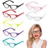 Unisex Glasses Retro Kitty Eye Frame Transparent Lens Clear View Strong Hinge Halloween Cosplay Glasses Parties Clubs Eyewear