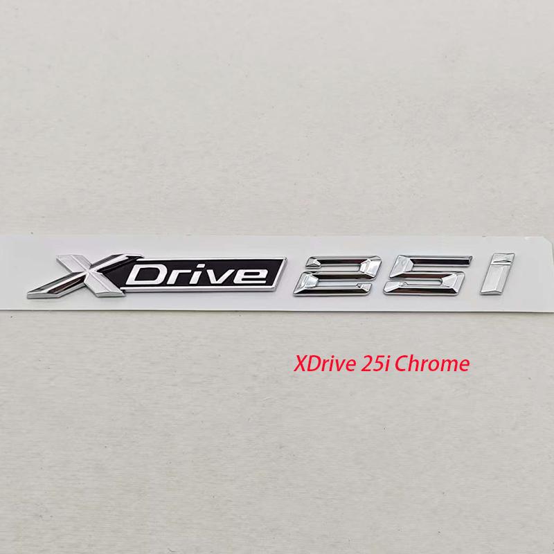 3D ABS Chrome Black Car Styling Logo XDrive 25i 25d Badge Rear Trunk Emblem Side Door Sticker for BMW Auto Accessories Uq2