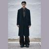 Black Cashmere Blended Regular Fit Single Wool Coat Cqcaw25714bkx