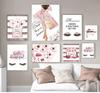 Painting Wall Picture Modern Girl Room Home Decoration Pink Flower Perfume Fashion Poster Eyelash Lips Makeup Print Canvas Art