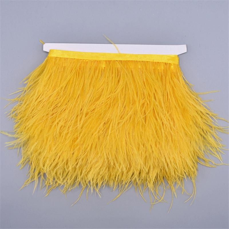 10 Mètres Plumes d'Autruche Colorées sur Passepoil Ruban 8-10 cm Franges de Jupe sur Bande Garnitures Plumes d'Autruche Garnitures de Couture Décoration