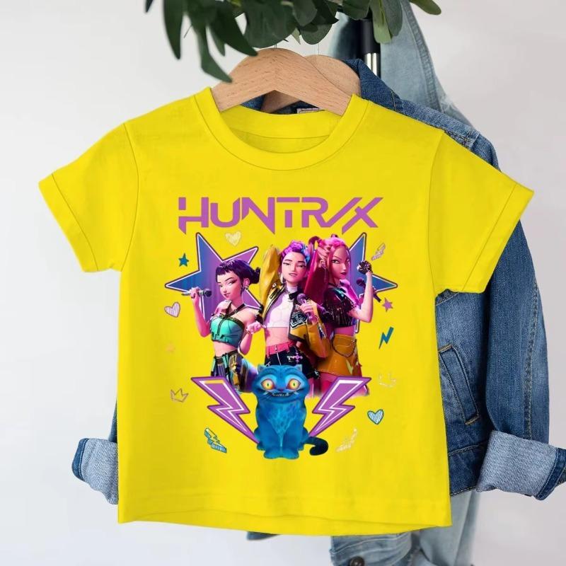 Baby Mädchen Kleidung Kpop Dämonenjäger Huntrix T-Shirt Sommer Kurzarm Jungen T-Shirt Tops Lustiges Fan-Geschenk Harajuku Kinder T-Shirts