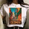 T-shirt Colombia donna Y2K estate fumetti t-shirt ragazza harajuku abbigliamento fumetti