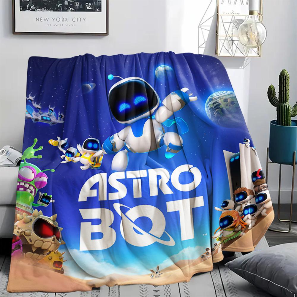 1 יחידה שמיכת פלנל עם דוגמת ASTRO BOT מתאימה לכל העונות לקישוט הבית חום ונוחות מתנות מתנת חג