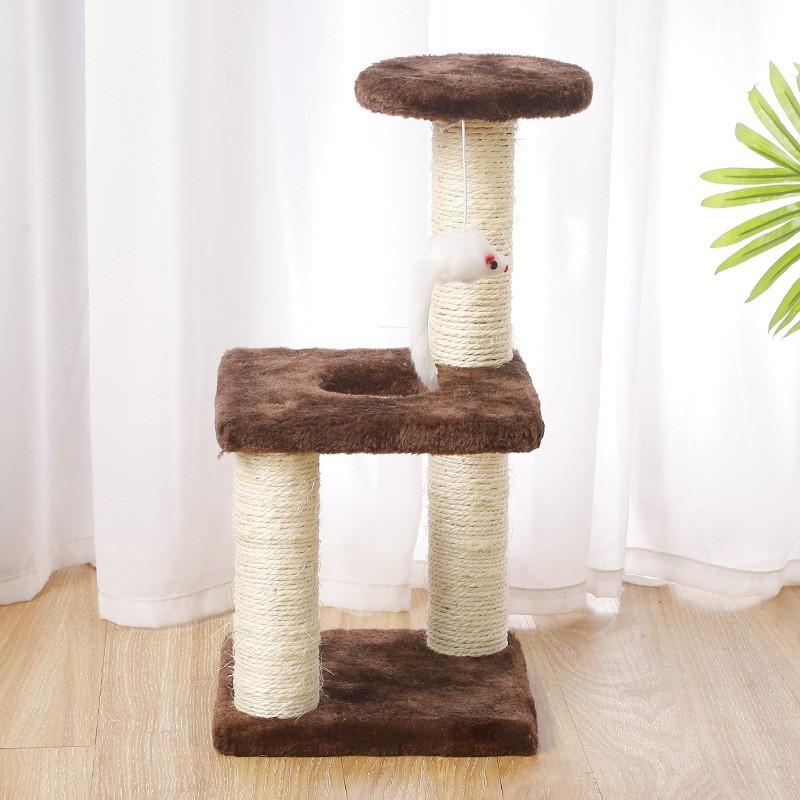 Cat Tree for Indoor Cats Modern Cat Tower with Sisal Scratching Posts Cat Condo with Plush Perch Climbing Ladder & Dangling Ball Cat Furniture for
