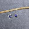 Natural Lapis Lazuli Earrings Lapis Round Beaded Gemstone Earrings Sterling Silver Earrings Handmade Earrings for Women Bridesmaid Gifts