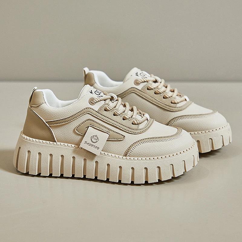 Shoes women's spring 2025 new thick-soled versatile board shoes lightweight soft-soled waterproof and non-slip running sneakers women