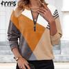 Women's Fashion Casual Spring Autumn Geometric Print Long Sleeve O-Neck Blouses & Shirts