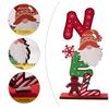 Handcrafted Wooden Christmas Gingerbreads Man And Rudolph Reindeers Decoration For Festival Home Office Tabletop Display