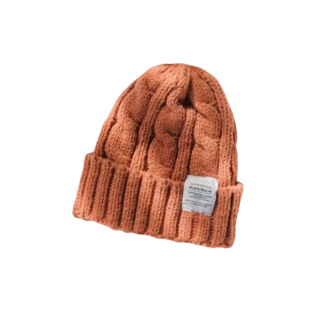 Solid Color Beanie Hat Elastic Winter Bomber Cap Unisex Knitted Woolen Cap Winter