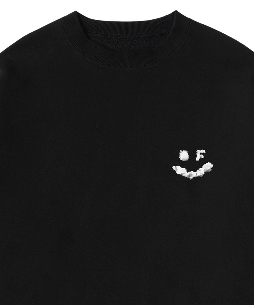 GRAVER [Unisex] Small Cloud Drawing Smile Sweatshirt_Black
