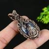 Lapis Lazuli Handmade Copper Wire Wrap Jewelry Pendant 2.25 i7J94