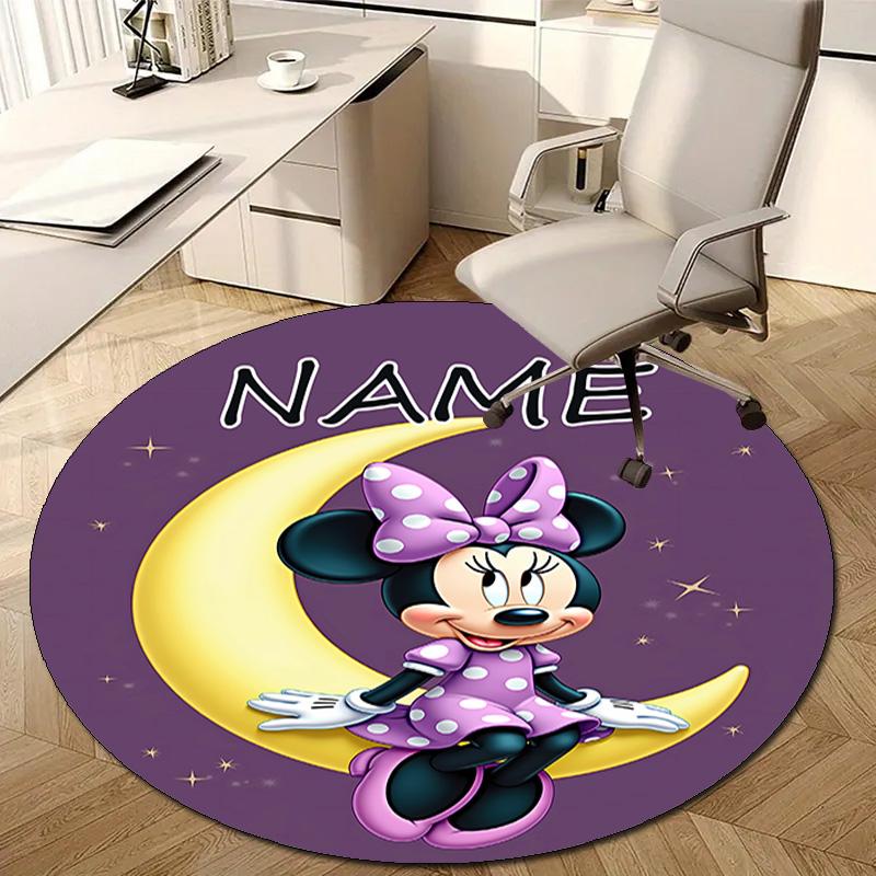 Gepersonaliseerd M-Minnie Rond Kantoorvloerkleed - Perfect voor Mat, Kantoorstoel & Meer - Ideaal Cadeau voor Verjaardagen en Feestdagen
