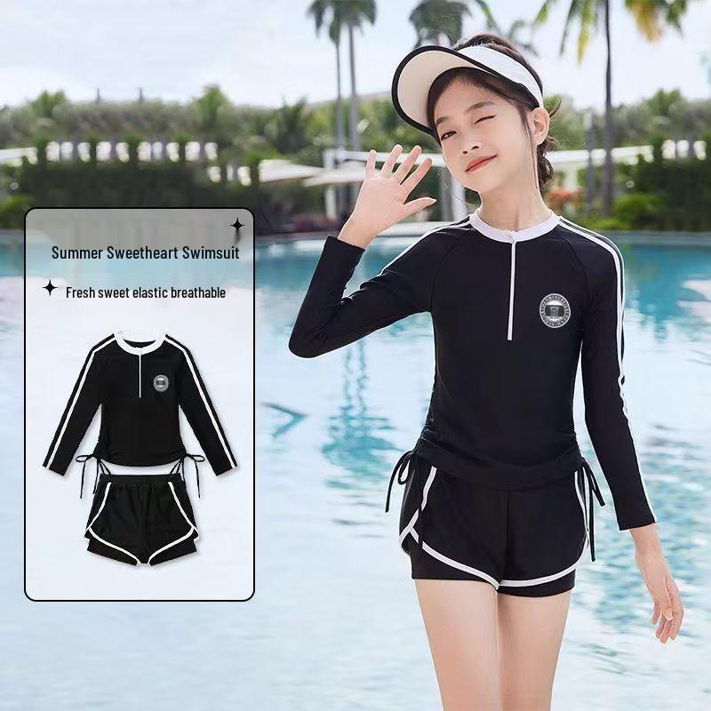 Girls' Split Swimsuit and Pants for Teens - Professional Training and Hot Springs