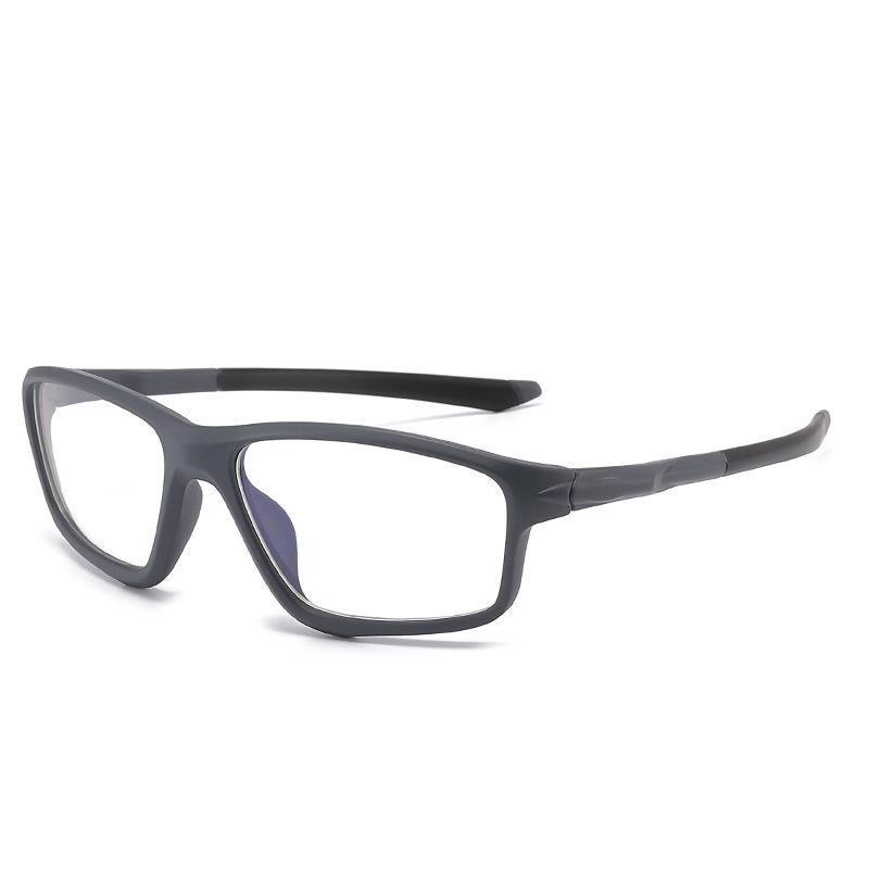 TR90 Square Blue Light Blocking Sports Men's Eyeglass Frame with Flat Lens, Myopia-Compatible (Model TR5773)
