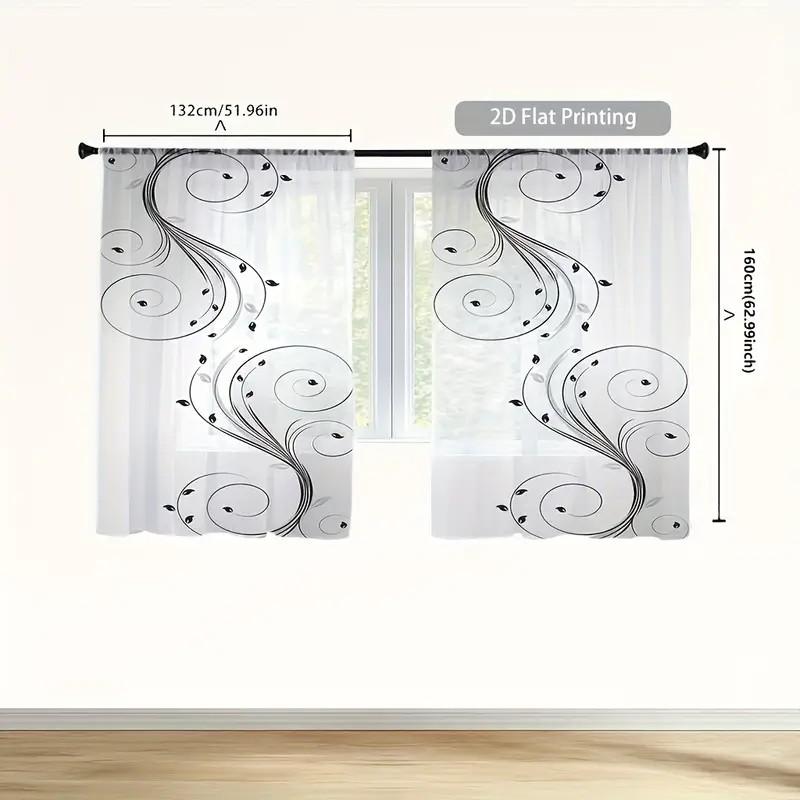 2pcs Simple Black Striped Curtains: Rod Pocket Style   Suitable for Daily Use In Living Rooms / Bedrooms   Modern Minimalist Deco