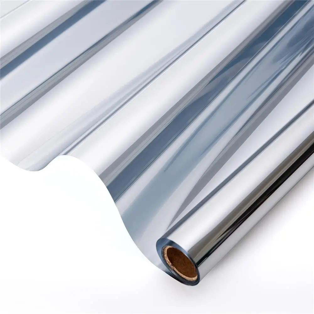 Film teinté argenté pour fenêtre, effet miroir unidirectionnel, contrôle de la chaleur, protection solaire, occultant, réfléchissant, pour porte en verre, pour la maison