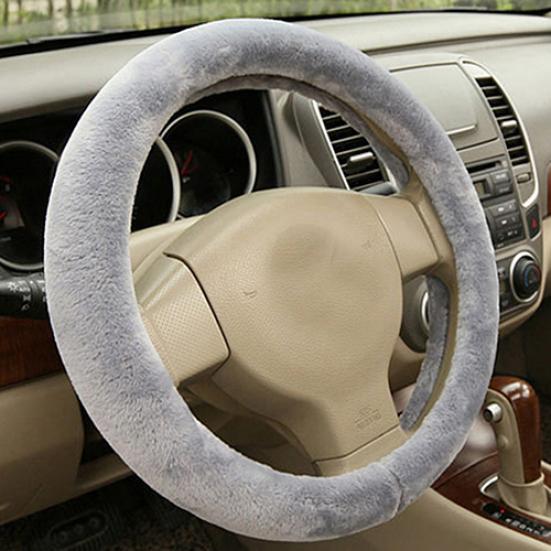 Accessoire de voiture universel, longue, douce, chaude, housse de volant en peluche