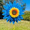 Sunflower Pinwheel 3-Tier Sunflower Garden Wind Spinner Ground Insert Yard Decor Windmill