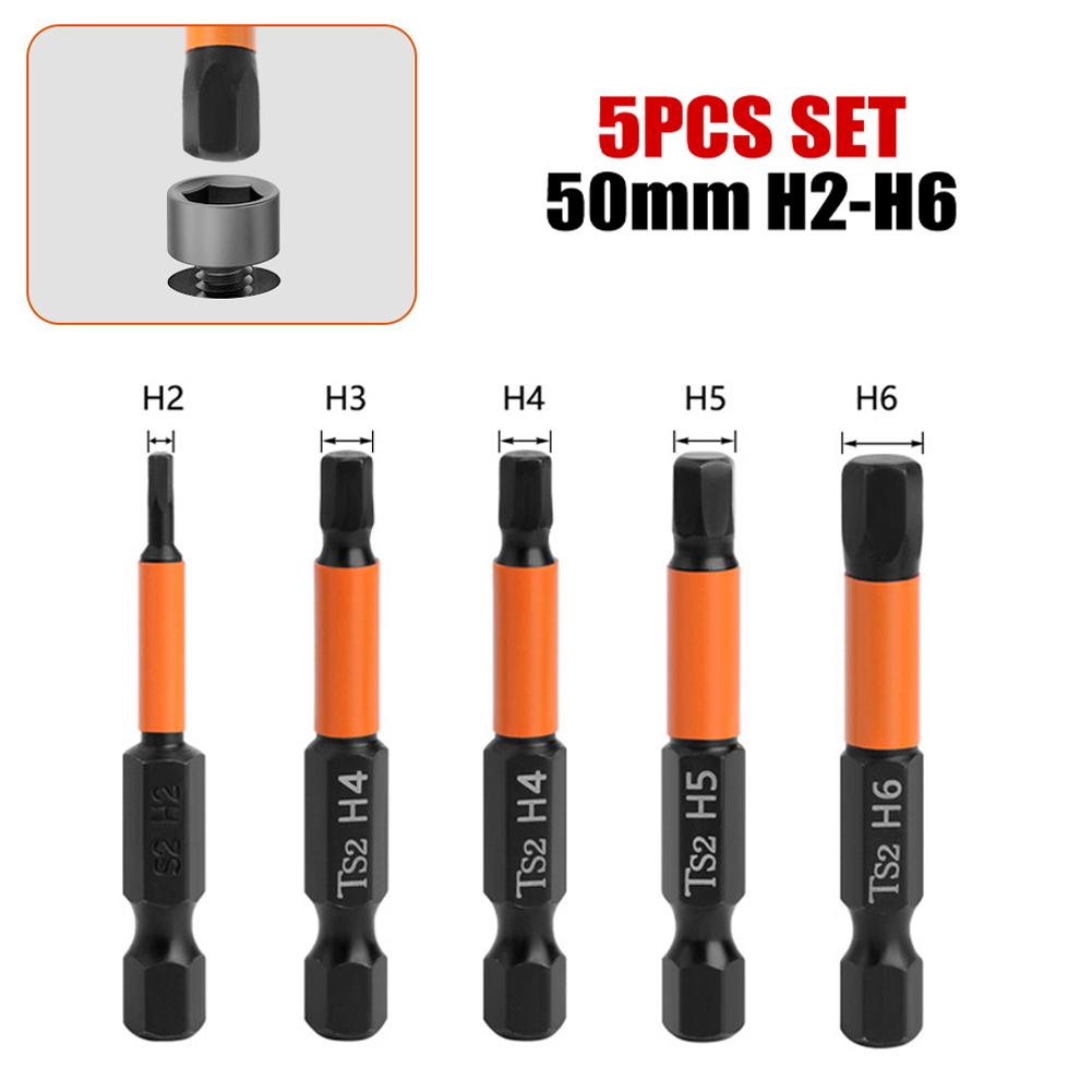 Sechskant-Bit, 5 Stück, Schraubendreher-Bits, H2-H6, Handwerkzeuge