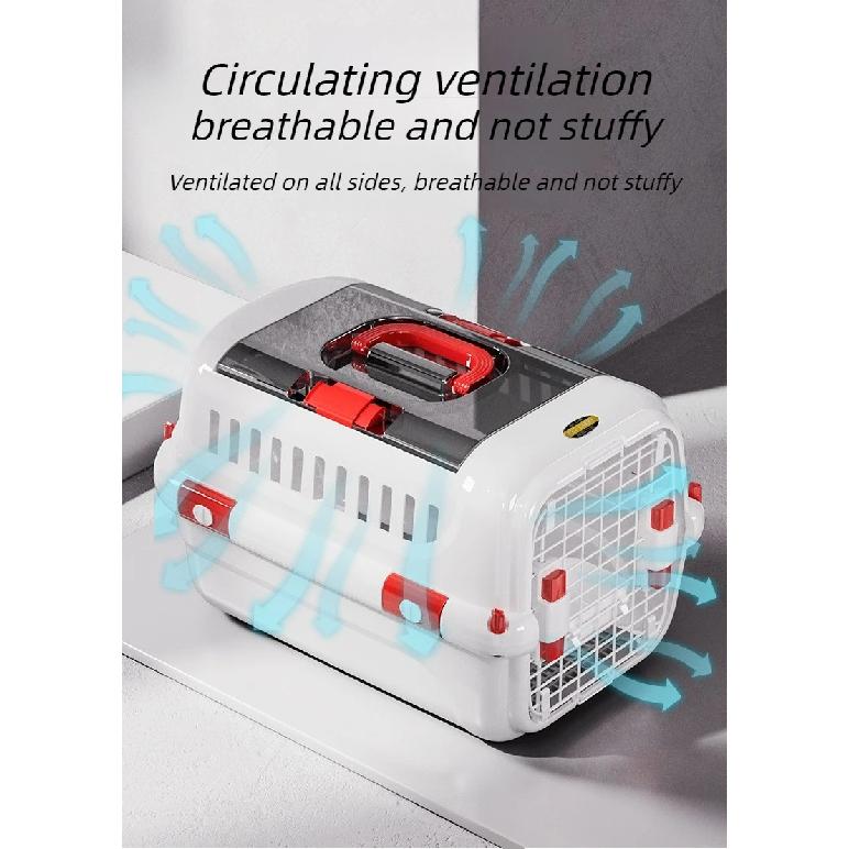 Portable Airline Pet Carrier Portable Ventilated Dog Cat Crate Durable Travel Kennel for Small Medium Pets Outdoor Car Transport