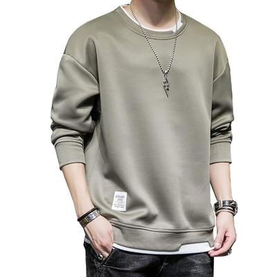Pull ample à manches longues grande taille L [foveitaa] T-shirt pour homme, Sweat à capuche, Coupe, Sweat-shirt, Décontracté, Élégant, Tailles, Vêtement Printemps/Automne, Vert,