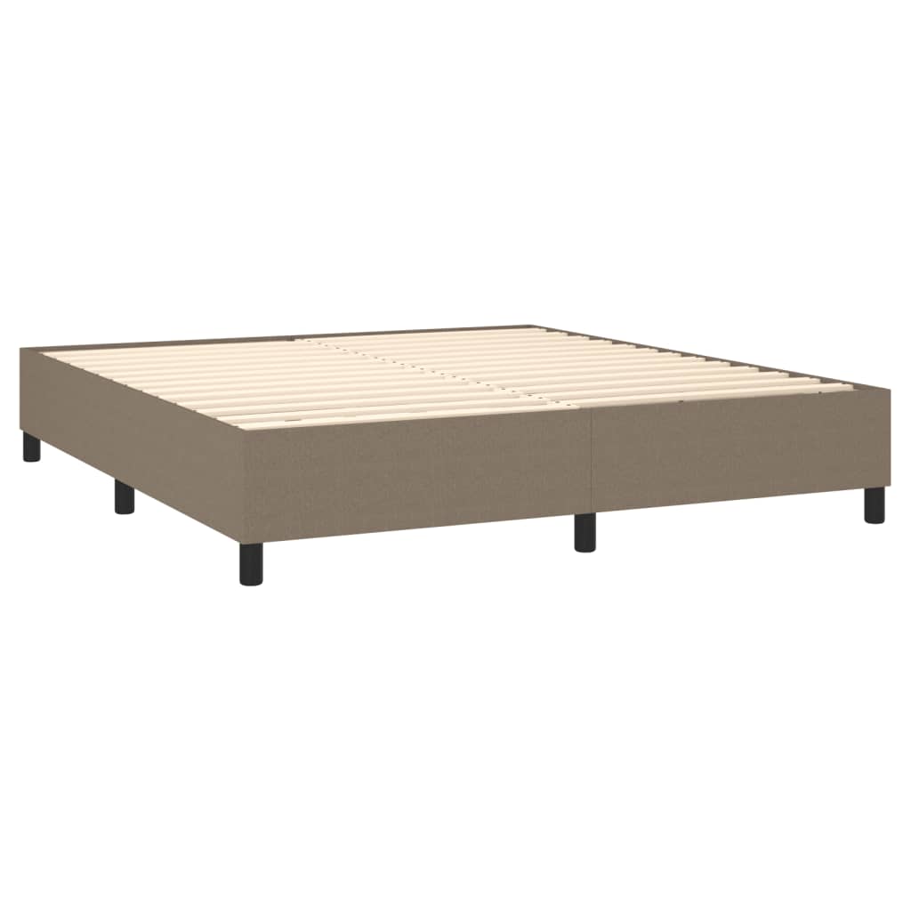 Vidaxl Letto Continentale Con Materasso, Taupe, Tessuto, 180X200 Cm