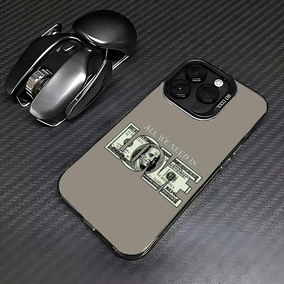 Creative Money Love Design Phone Case Suitable for iPhone 17 Air 16 Pro 15, 14, 13, 12, 11 Pro Max Plus Anti Drop and Anti Shock